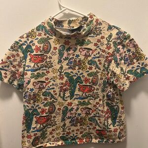 Cropped whimsical tee